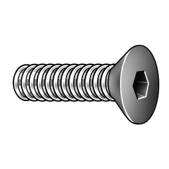 M16-2.00 Socket Head Cap Screw, Flat, Black Oxide Steel, 60 mm Length, 25 PK  FHS101660-025P
