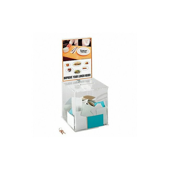 Safco Collection Box,Large,Acrylic,Clear 4234CL