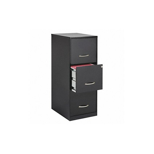 Space Solutions 3 Drawer Vertical File Cabinet, Black,  Letter 18573