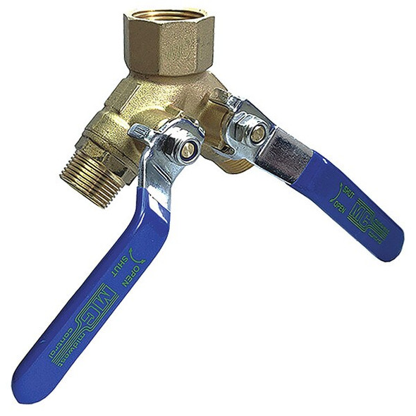 1" x 3/4" FNPT x MNPT x MNPT Brass Ball Valve 3-Way