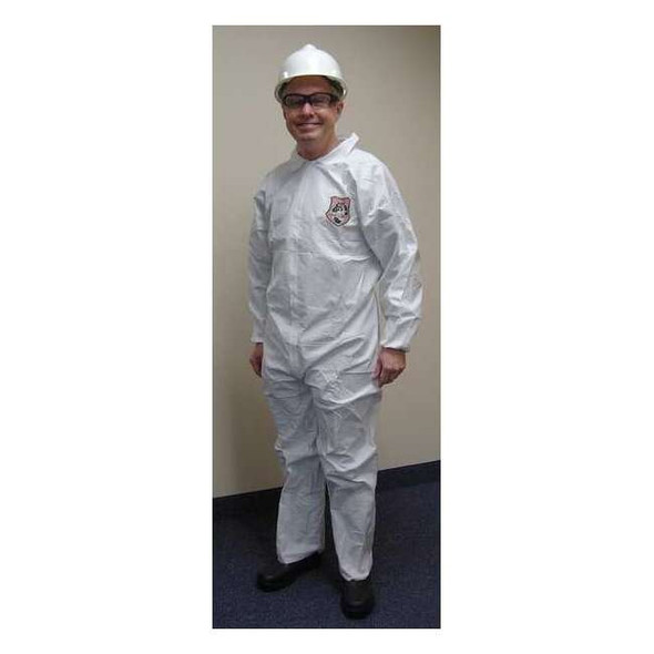 Disposable Coveralls, M, White, Microguard MP(R), zipper