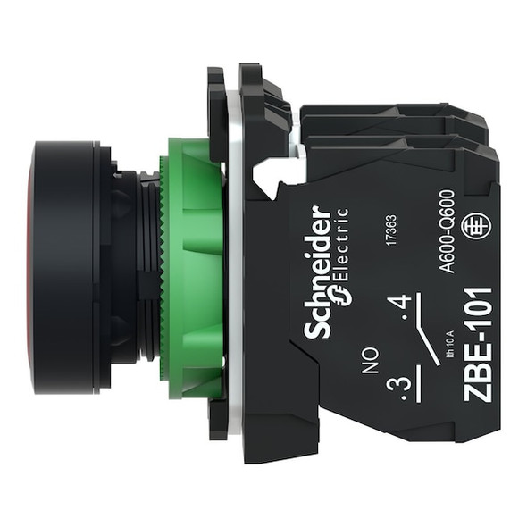 Schneider Electric Push Button Operator, 22 mm, 1NO/1NC, Red XB5AA45