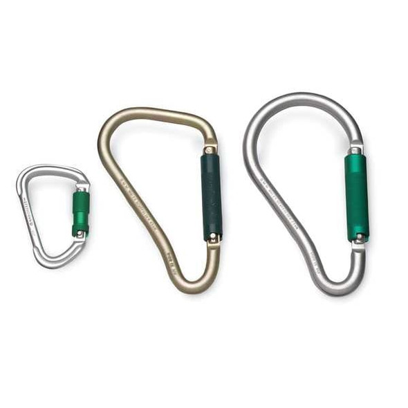 Miller Twist-Lock Carabiner, Carbon Steel, Gold, 4 5/8 in L 17D-1/
