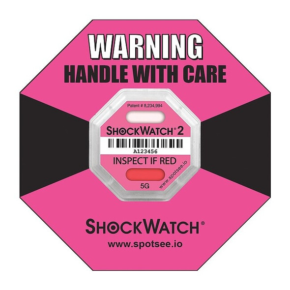 Shockwatch G-ForceIndicatingLabel,Pnk,5g-force,PK50 45000K