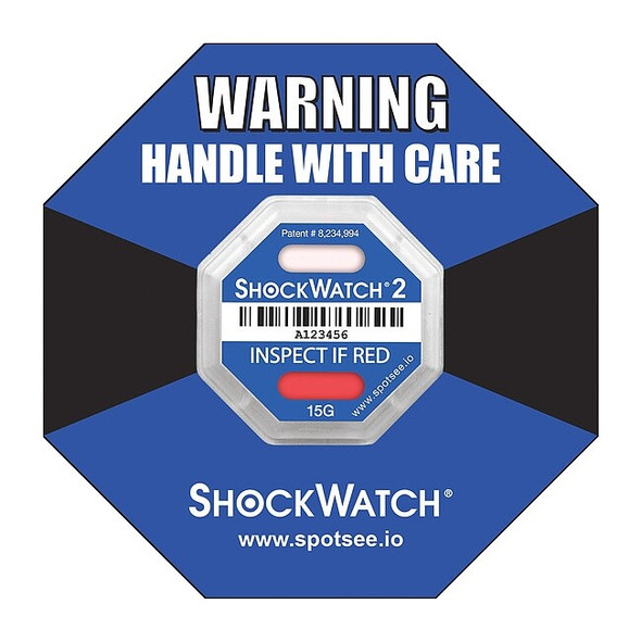 Shockwatch G-ForceIndicatingLabel,Bl,15g-force,PK50 47000K