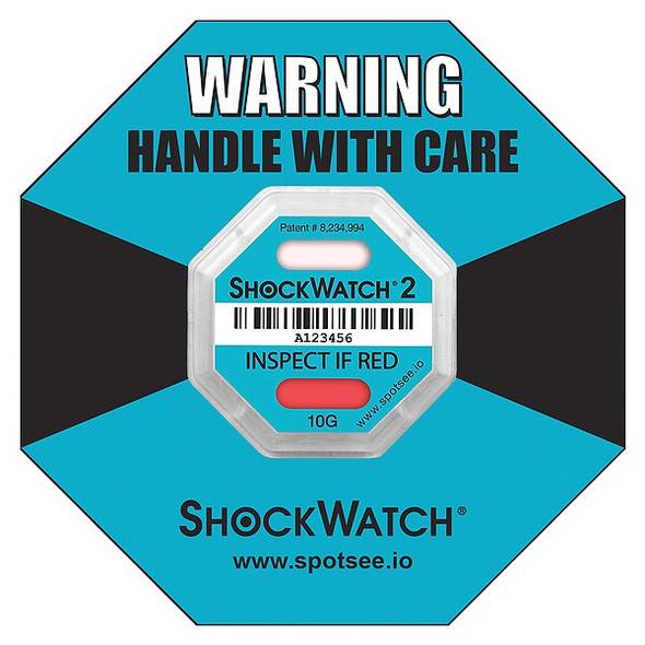 Shockwatch G-ForceIndicatingLabel,Teal,PK50 46000K