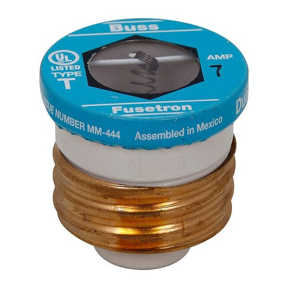 Eaton Bussmann Plug Fuse, 7A, 10kA at 125V AC, 4 PK T-7