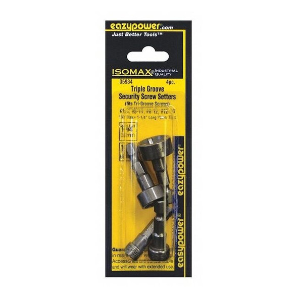 Manufacturer Varies 4 Piece Screwdriver Bit Set, 1/4" 35934