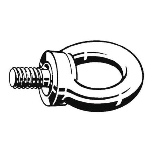 Eye Bolt With Shoulder, M16, 27 mm Shank, 35 mm ID, Steel, Plain, 10 PK