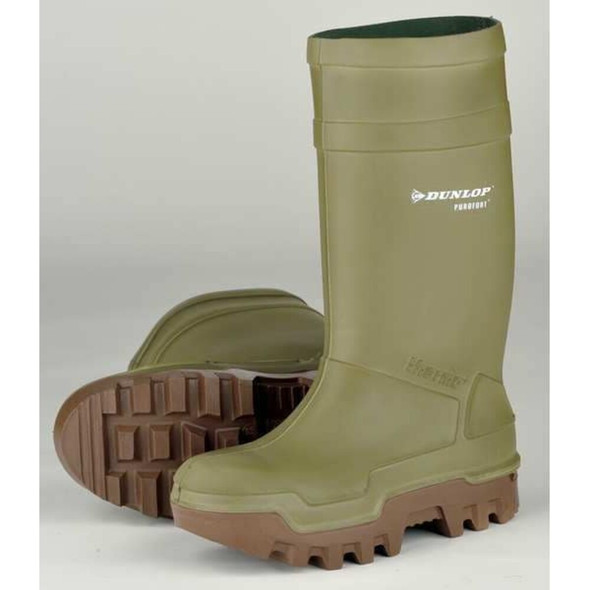 Dunlop Men's Dunlop Rubber Boot, Steel Toe, 16" Height, Green, 10 E662843