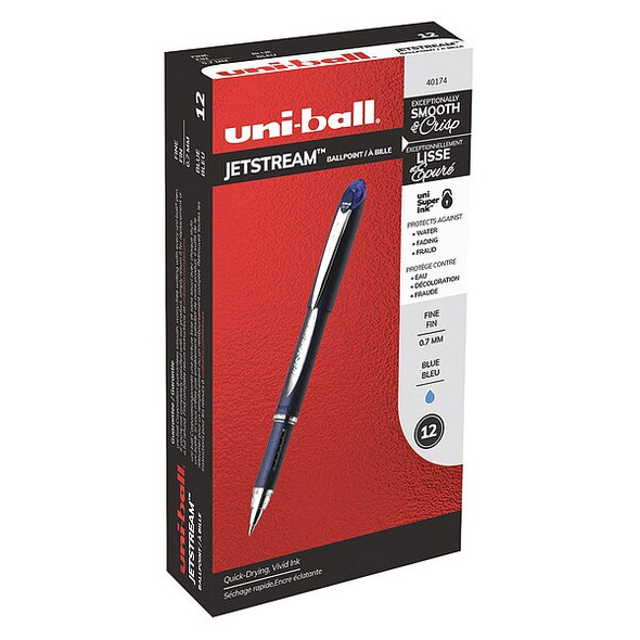 Uni-Ball Pen,Blue,Non-Erasable,Ballpoint,PK12 40174 Uni-Ball Pen,Blue,Non-Erasable,Ballpoint,PK12 40174