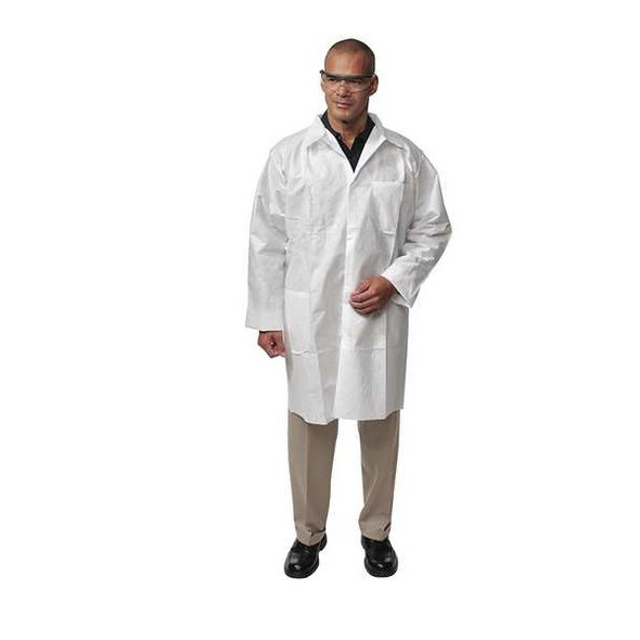 Kleenguard KleenGuard A20 Disposable Lab Coat, SMMMS, Snaps Closure, White, M, 25 PK 10019
