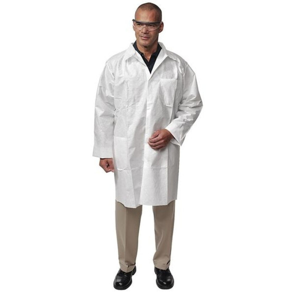 KleenGuard A20 Disposable Lab Coat, SMMMS, Snaps Closure, White, XL, 25 PK  10039