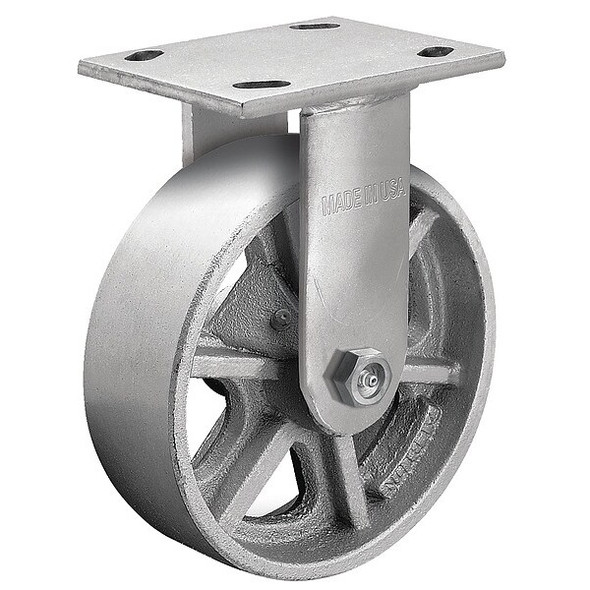4" X 1-7/8" Cast Iron Rigid Caster, No Brake, Loads Up To 1000 lb