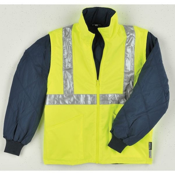 Ergodyne Hooded Jacket, Polyester, Class 3 Type R, Green, L 8385