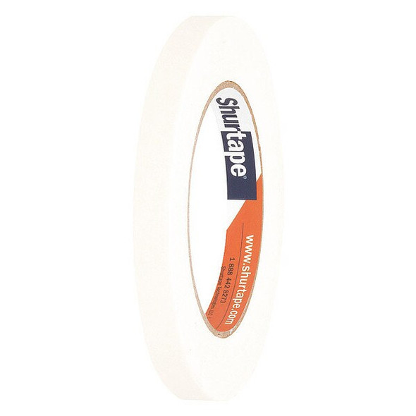 Masking Tape, 12 mm W x 55 m L, 5 mil Thick, Tan, Rubber Adhesive, 72 PK