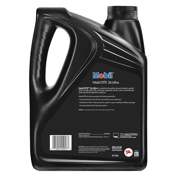 Mobil 1 gal Jug, Hydraulic Oil, 68 ISO Viscosity, Not Specified SAE, 4 PK 125367