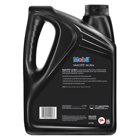 Mobil 1 gal Jug, Hydraulic Oil, 68 ISO Viscosity, Not Specified SAE, 4 PK 125367