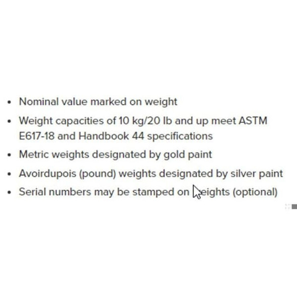 Rice Lake Weighing Systems Calibration Weight, Cast Iron, Metric 12767