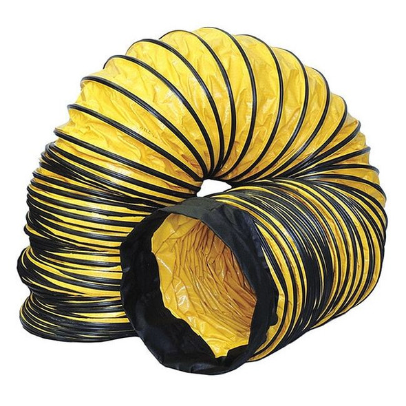 Americ Ventilation Duct,8 in x 25 ft,Blk/Ylw AM-DS0825