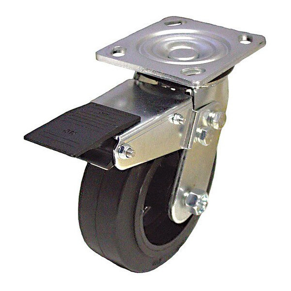 NSF-Listed Plate Caster,550 lb. Ld Rating,Roller