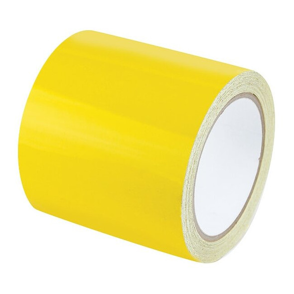Reflective Safety Tape Vinyl Yellow, 4" W x 10 yd. L, 5.5 mil Thick