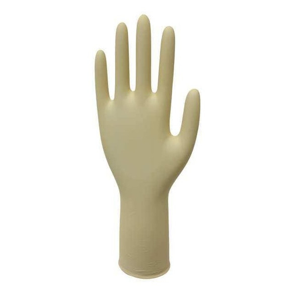 Cleanroom Gloves, 5 ISO Class, Latex, 11 1/2 in L, 5.1 mil, Beige, M, 1000 PK