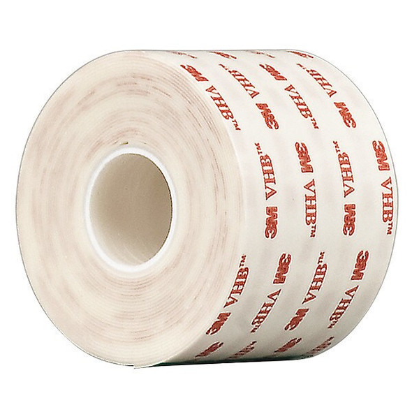 Double-Sided Foam Tape, 2 in W, 5 yd L, 1/32 in, Acrylic Foam, Double-Sided