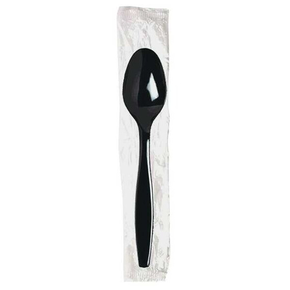 Dixie Wrapped Disposable Spoon, Black, Heavy Weight, PK1000 PTH53C