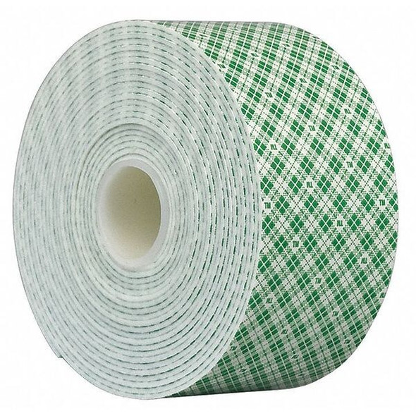 Double-Sided Foam Tape, 2 in W, 5 yd L, 3/32 in, Polyurethane Foam, Double-Sided