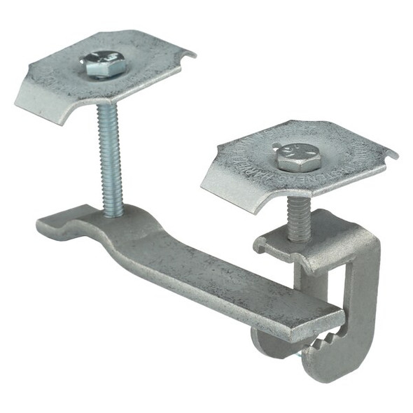 Grating Clip, For Screw Size 1/4 in, Carbon Steel, Galvanized, 10 PK