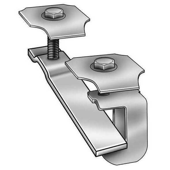 Grating Clip, For Screw Size 1/4 in, Carbon Steel, Galvanized, 10 PK