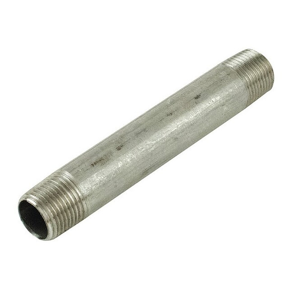 1-1/2" MNPT x 11" TBE Stainless Steel Pipe Nipple Sch 40