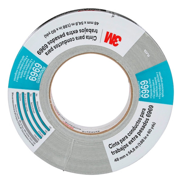 3m Duct Tape, Silver, 60 yd L, 2 in W 6969