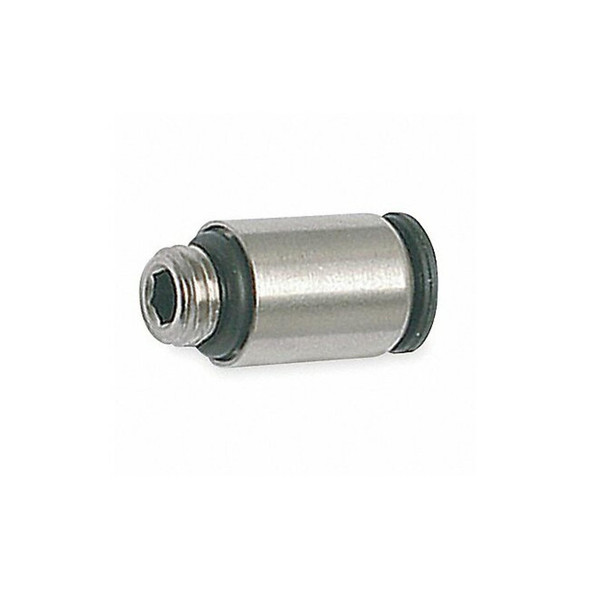 Push-Fit Adapter Fitting, 1/8 in Tube Size, Brass, Silver, 10 PK