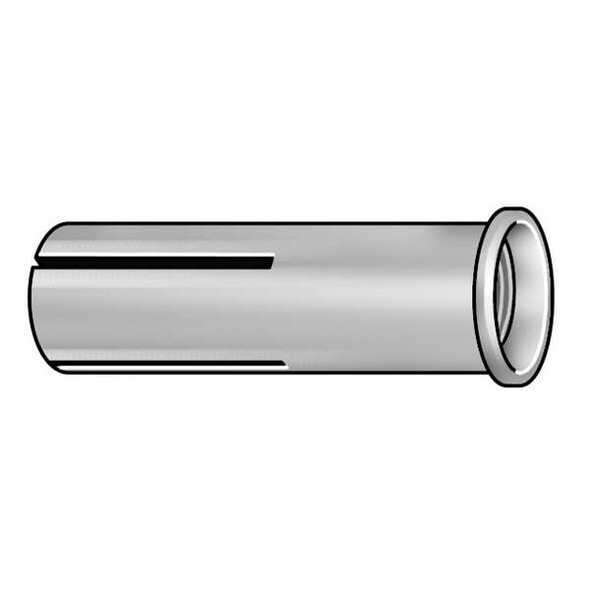 Red Head Multi-Set II Flanged Coil Thread Anchor, 1/2" Dia, 1-5/8" L, Steel Zinc Plated, 50 PK RM-38