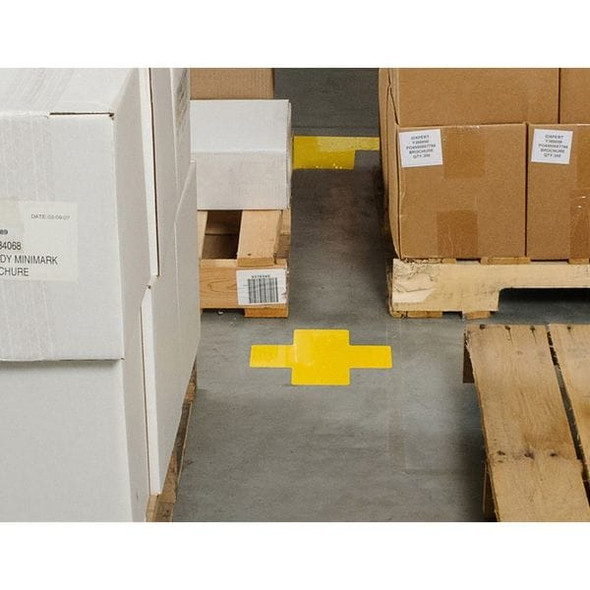 Brady Floor Tape,Red,2 inx5 in,Cross,PK20 104466