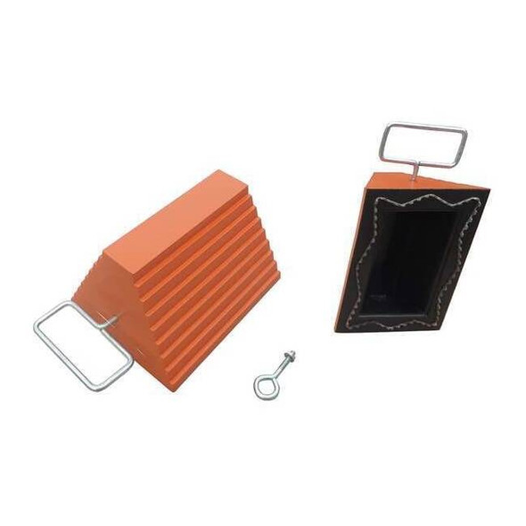 Manufacturer Varies Wheel Chock,Molded Rbr w/Stl Grab,Orange 22XW89