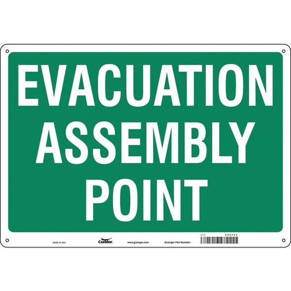 Safety Sign, 14 in Height, 20 in Width, Aluminum, Horizontal Rectangle, English