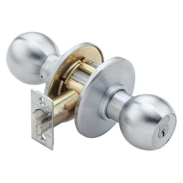 Best Knob Lockset,2-3/4" Backset,Mechanical 8K37AB4CSTK626