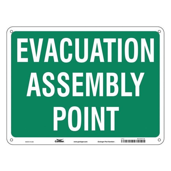 Safety Sign, 18 in Height, 24 in Width, Aluminum, Horizontal Rectangle, English