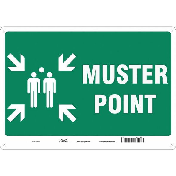 Safety Sign, 14 in Height, 20 in Width, Aluminum, Horizontal Rectangle, English