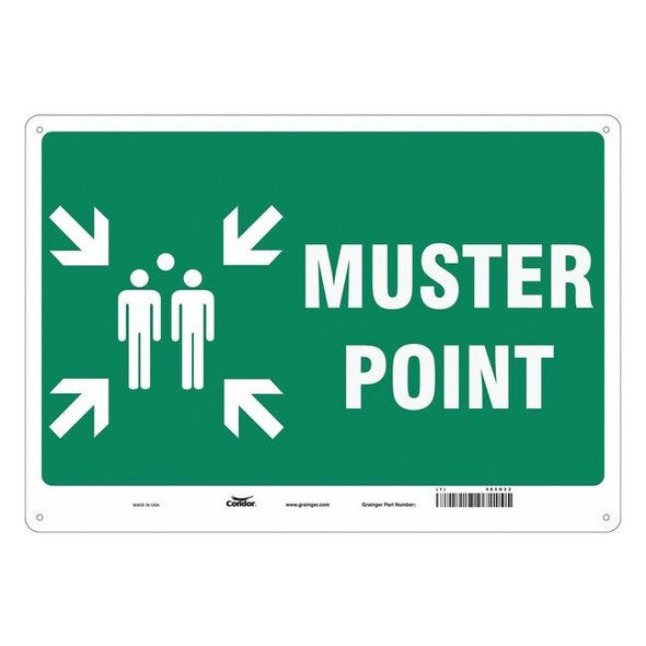 Safety Sign, 14 in Height, 20 in Width, Aluminum, Horizontal Rectangle, English