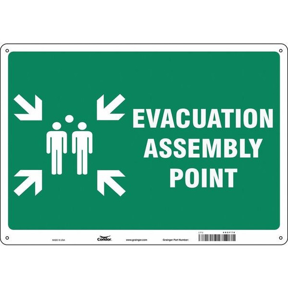 Safety Sign, 14 in Height, 20 in Width, Aluminum, Horizontal Rectangle, English
