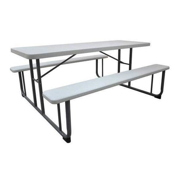 Manufacturer Varies Picnic Table,72 1/8 in L,White 1MDU4 Manufacturer Varies Picnic Table,72 1/8 in L,White 1MDU4