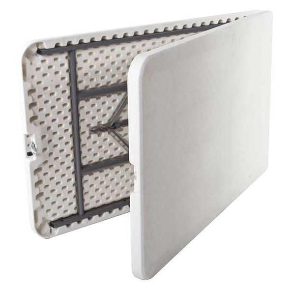 Rectangle Folding Table, 29" W, 96" L, 30" H, Blow Molded Polyethylene Top, White