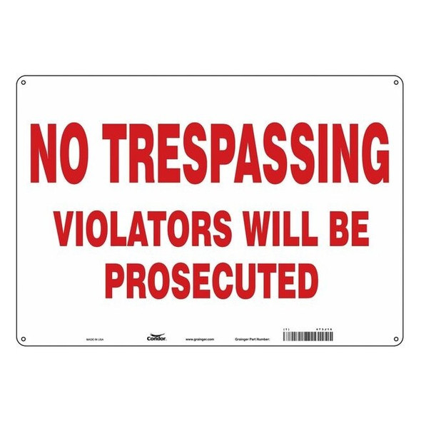 Safety Sign, 14 in H, 20 in W, Aluminum, Horizontal Rectangle, English, 473J16