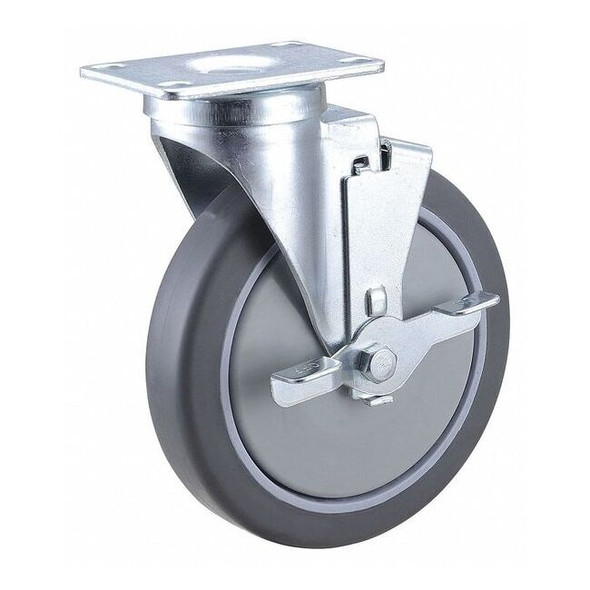 Manufacturer Varies Plate Caster,Swivel,Rubber,7 5/16"H 406P72