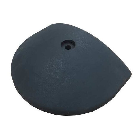 Speed Bump End Cap, Rubber, 2 1/2 in Height, 9 5/8 in Length, Black