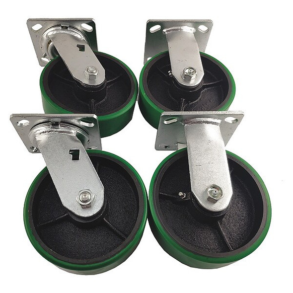 Manufacturer Varies PlateCasters,Rigid,Swivel,PU,7 1/2"H,PK4 5PKJ2
